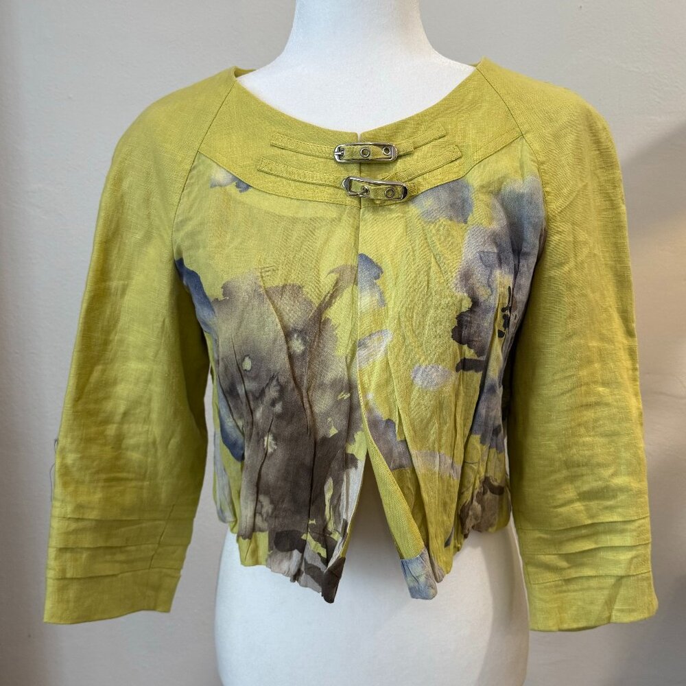 Emil Rutenberg Linen Cropped Long Sleeves Top Jacket